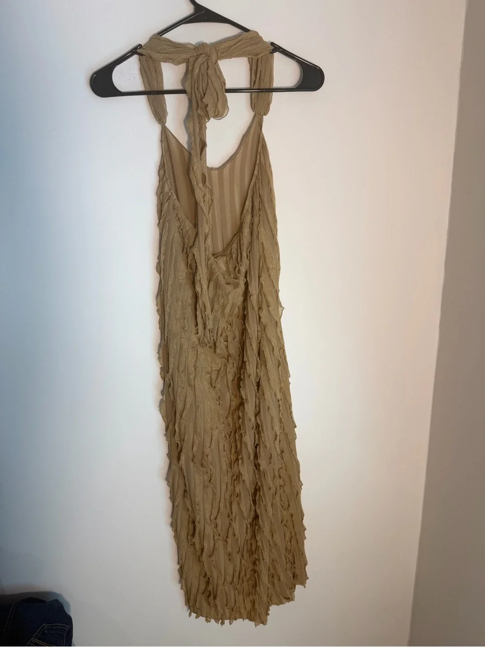 Women's Taupe Halter Maxi Dress